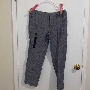 Linen pinstripe work pants